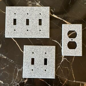 Granite-Look Wall Switch Covers for Kitchen or Bathroom - Remodel Replace - Gray